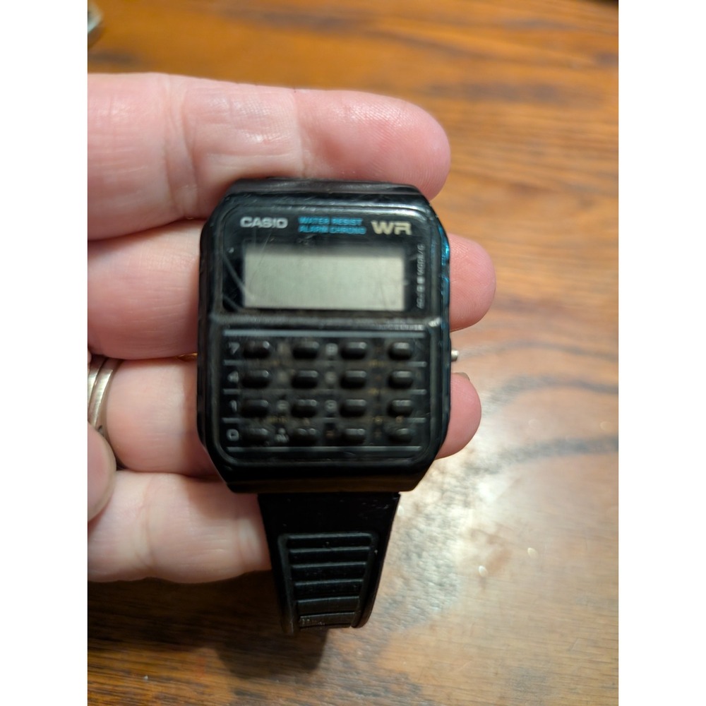Vtg Casio Calculator Watch Unisex 437 CA-53W 35mm Black Not Tested
